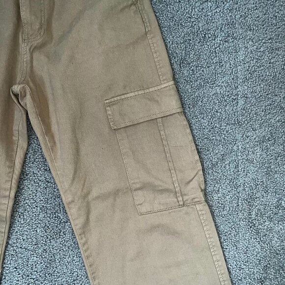 STRADIVARIUS STR STRAIGHT LEG CARGO PANTS - Tan - EUC - Women's EUR 38 = US 6 - Picture 3 of 8